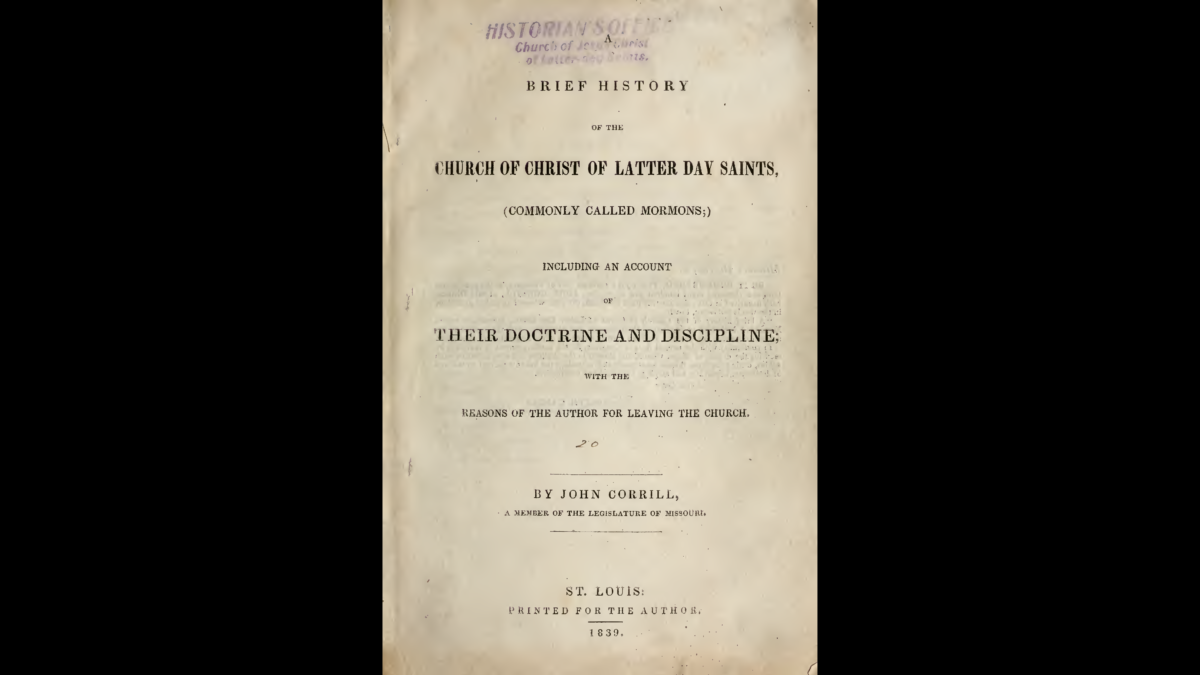 Cover of John Corrill's 1839 history